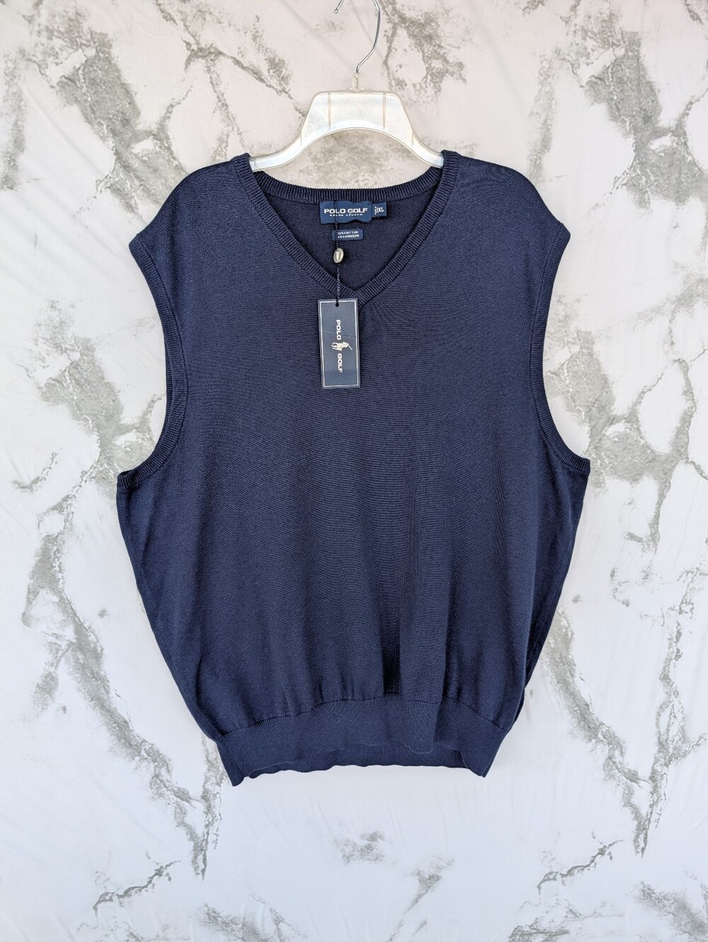 Vintage Polo Golf Navy Cashmere Blend Sweater Vest Men's XL NWT